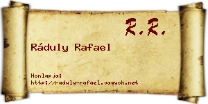 Ráduly Rafael névjegykártya